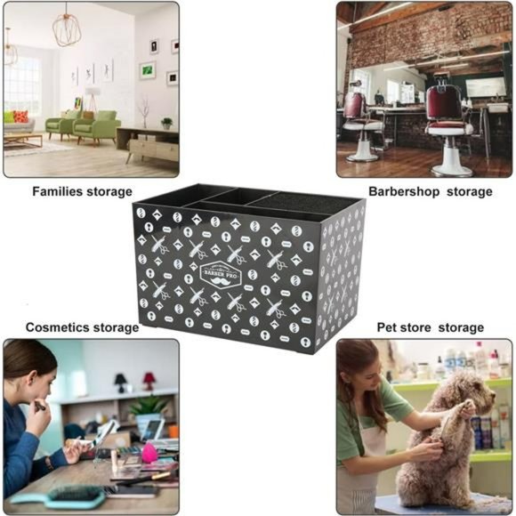 Hair Salon Scissors Storage Box, Shear Holder  Barber Tools Holder (Black-White) - Picture 5 of 6